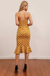 Schwarz und Weiß Polka Dots Mermaid Sommerkleid